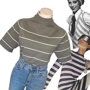 s t r i p e :: True Vintage Mod 60s Retro Striped Knit Top